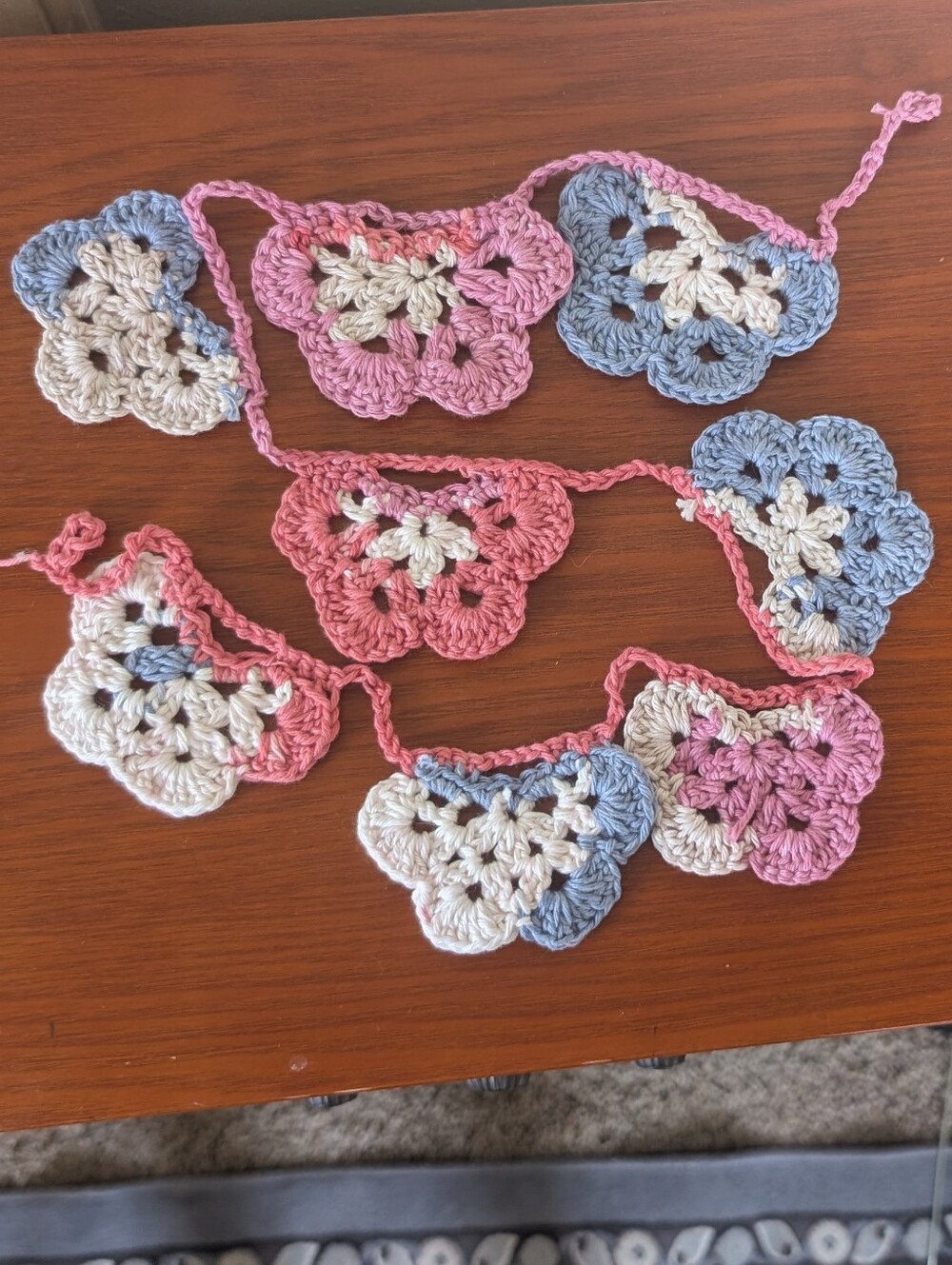 Crochet Blue Hombre Butterfly Swag/Bunting